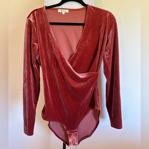 Madewell Velvet Bodysuit, Size Large